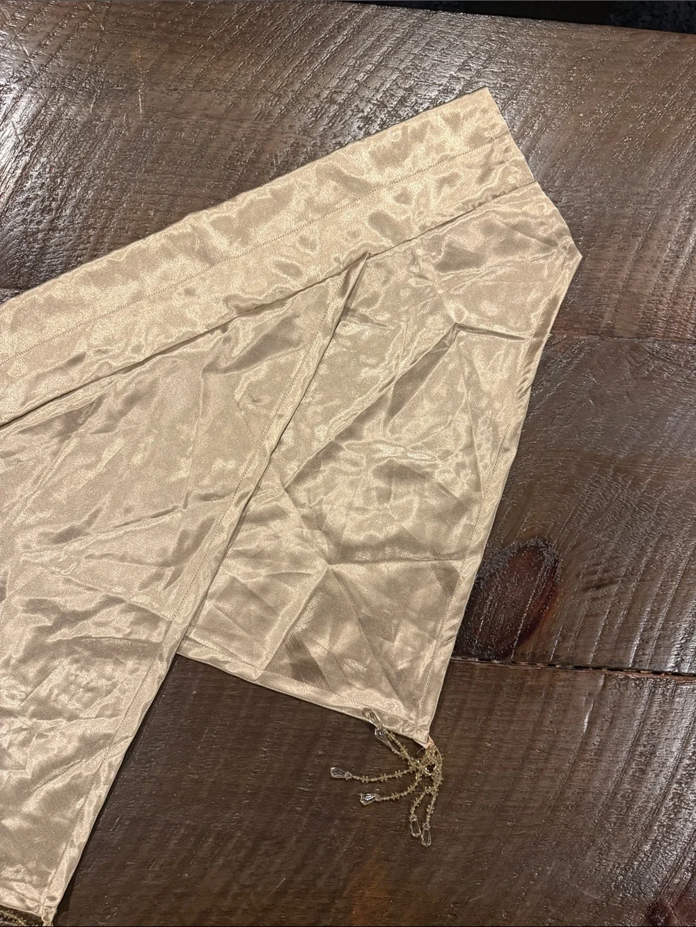 Elegant Ivory Silk-Tone Valance Panel with Tassel Accents